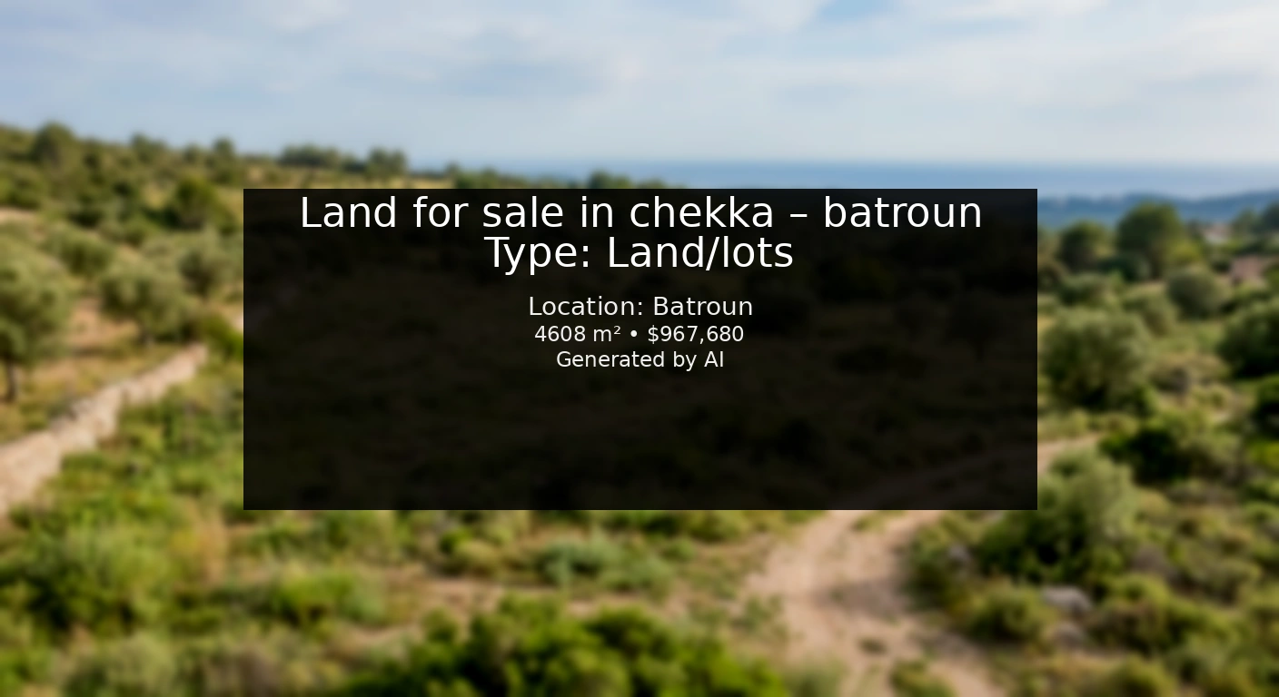 Land for sale in chekka – batroun