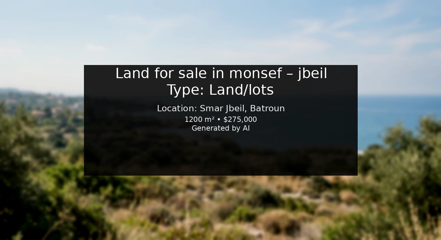 Land for sale in monsef – jbeil