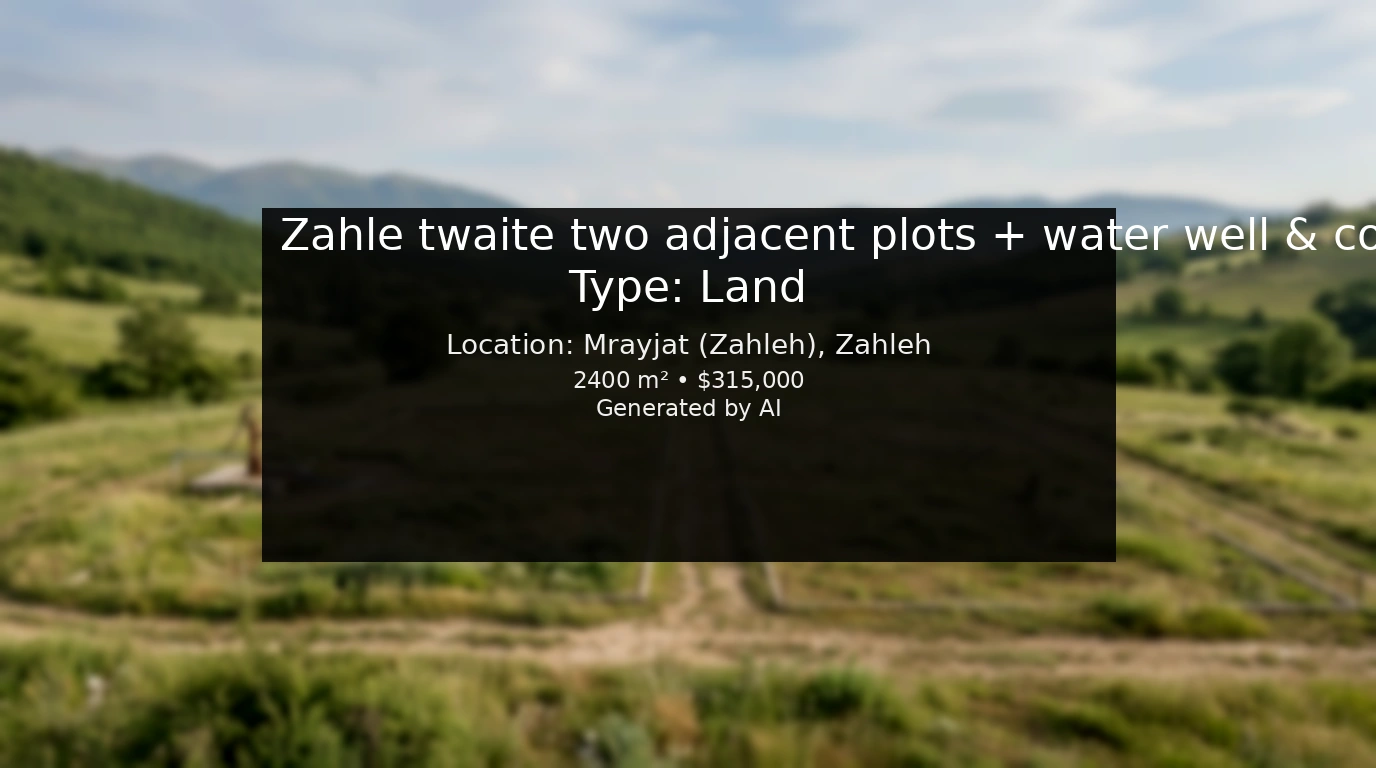 Zahle twaite two adjacent plots + water well & construction permit