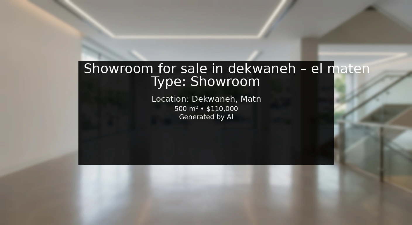 Showroom for sale in dekwaneh – el maten