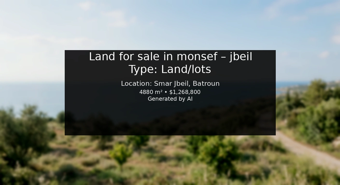Land for sale in monsef – jbeil – Monsif, Jbeil