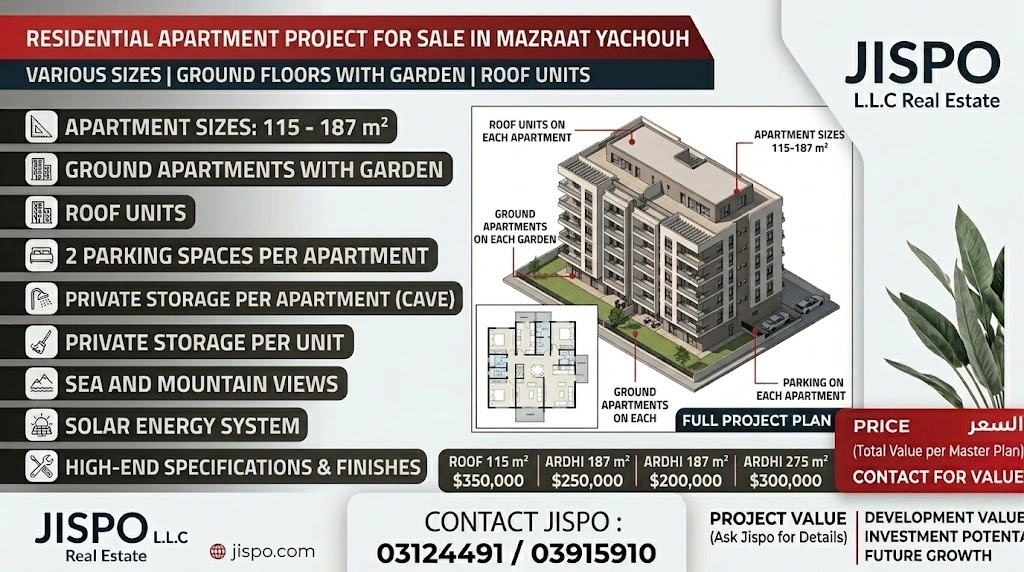 Apartments for sale in mazraat yachoue – maten – Mazraat Yachouaa, Matn