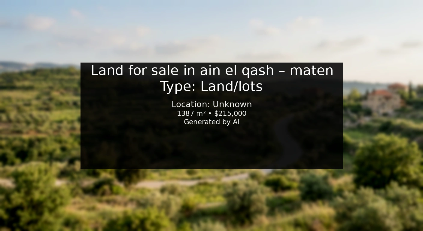 Land for sale in ain el qash – maten