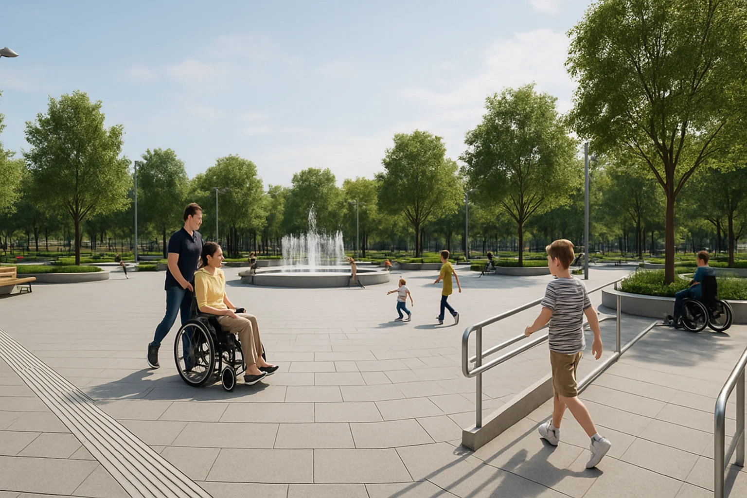 Accessibility-First Design of Public Plazas: A Sustainable Approach