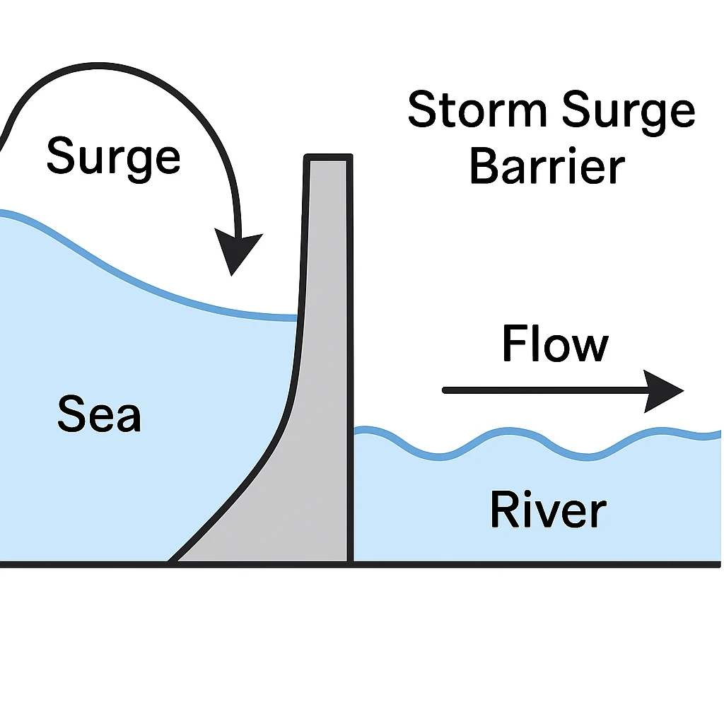 Hydraulic Modeling of Storm Surge Barriers: A Comprehensive Guide – technical illustration