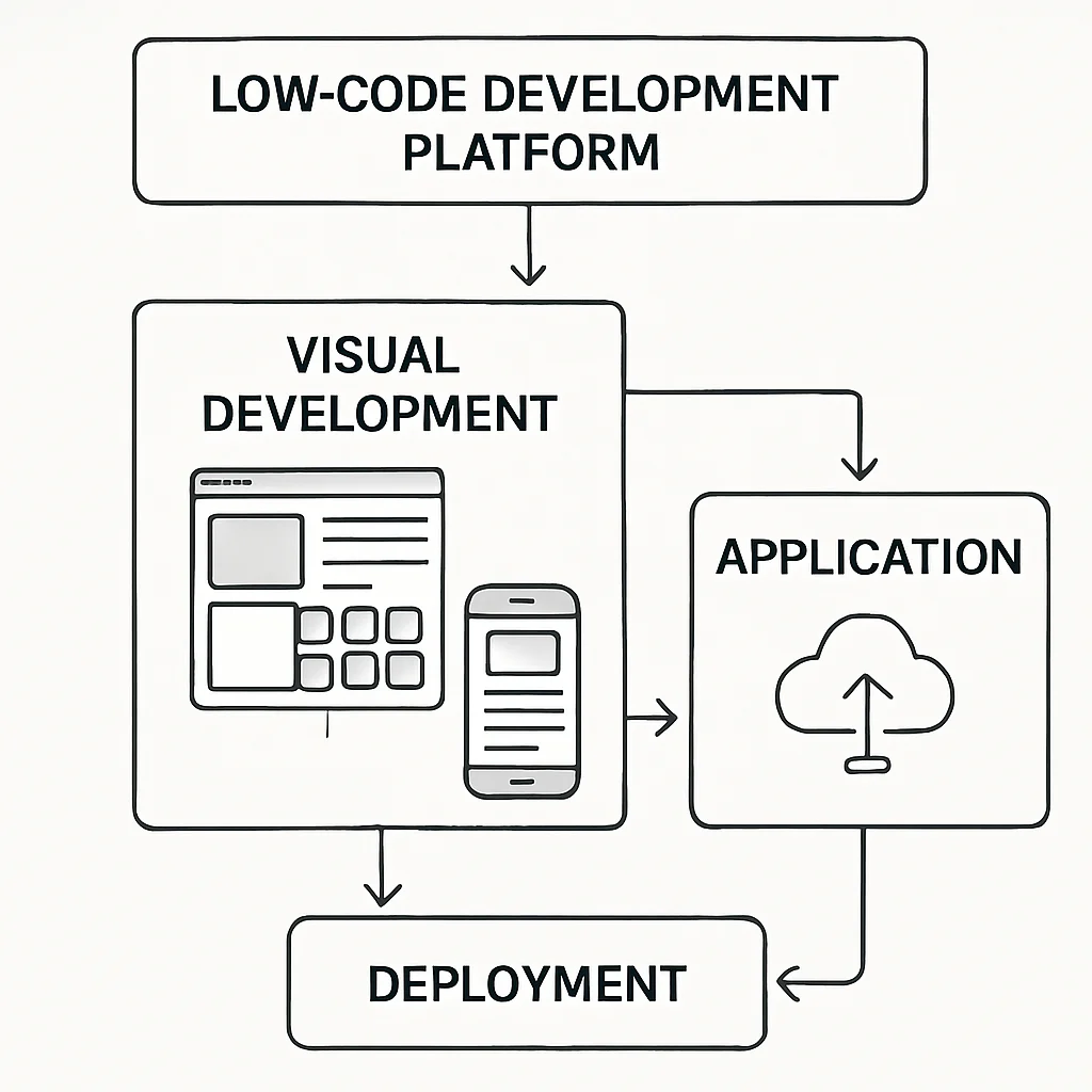 Unlocking Potential: The Role of Low-Code Development Platforms in Digital Transformation – technical illustration