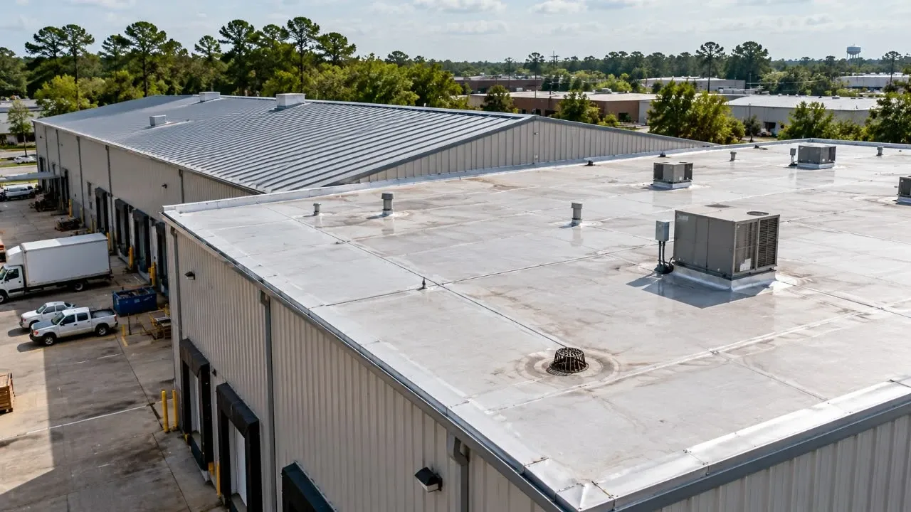 Low-Slope Roof Systems for Gulf Coast Warehouses: TPO, Metal and Drainage