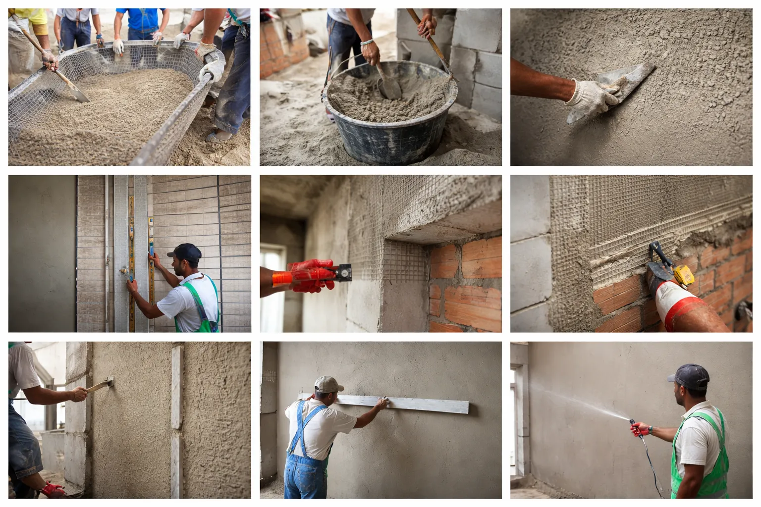 Professional Plastering Works: Materials, Grid Lines, Thickness and Site Best Practices