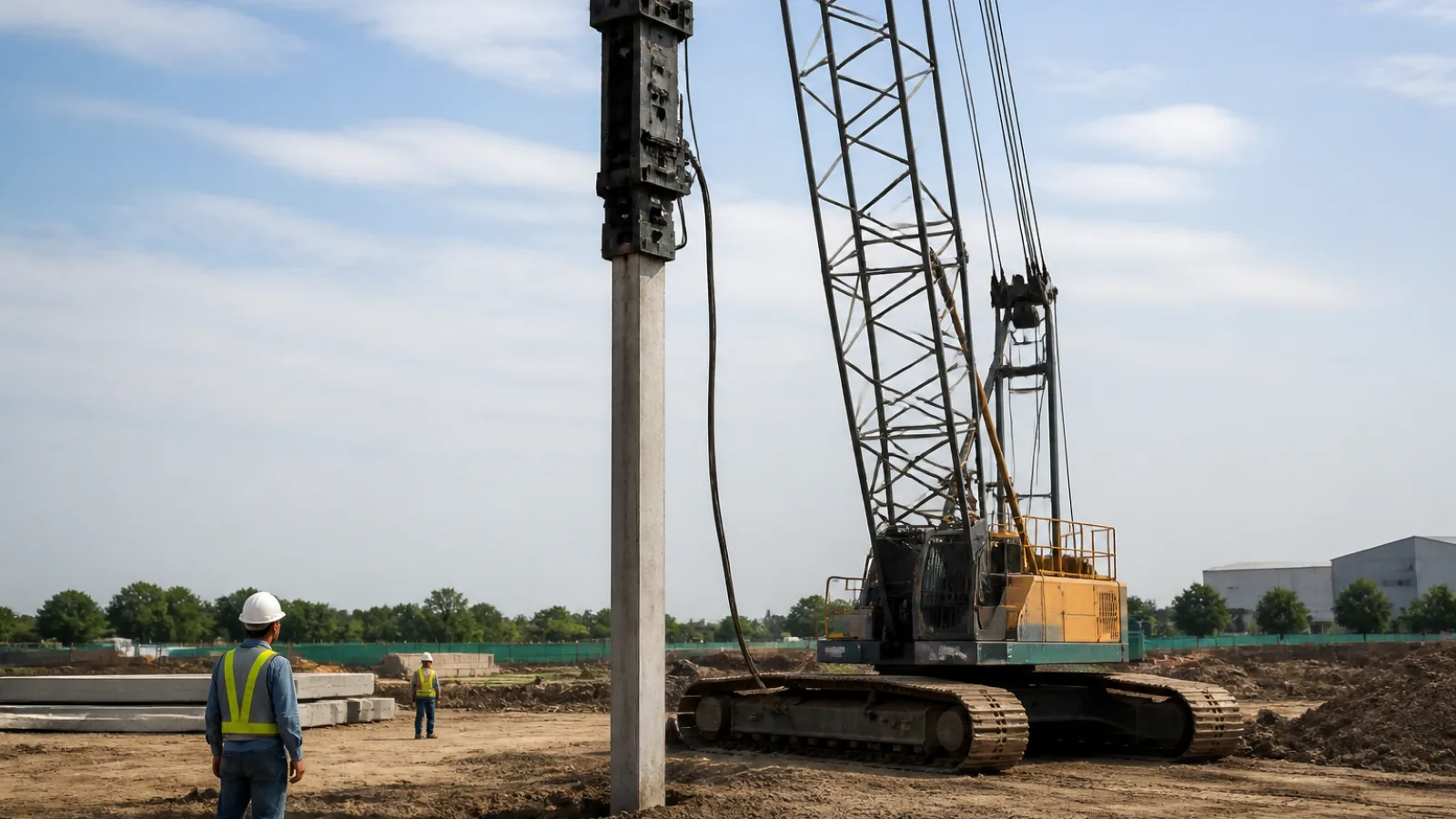 Concrete Pile Driving With a Diesel Hammer: The Step-by-Step Site Process