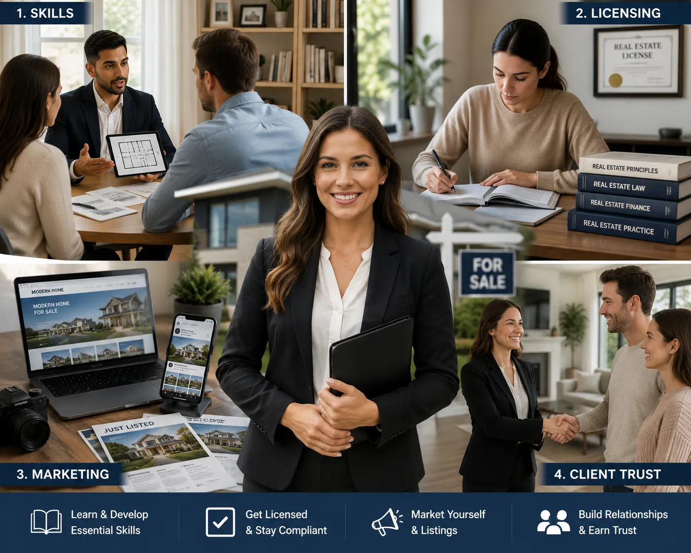 How to Become a Successful Real Estate Agent: Skills, Licensing, Marketing, and Client Trust